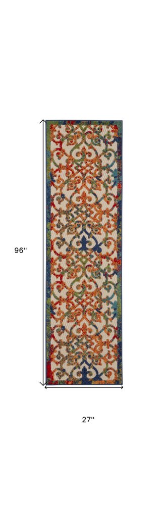 Rainbow Colored Indoor Outdoor Runner Rug